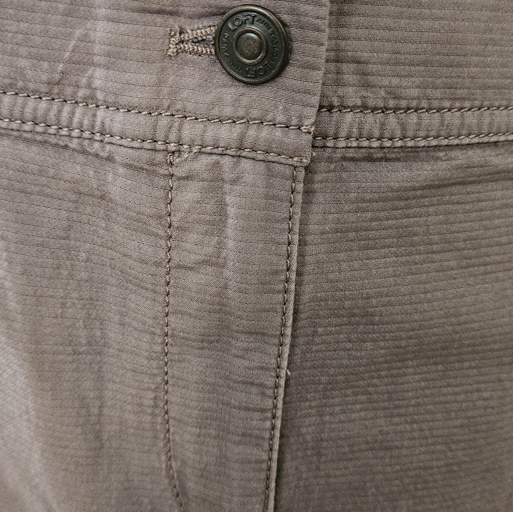 NWT Ann Taylor LOFT 100% Cotton Taupe Skirt - Size 8 - Picture 4 of 7